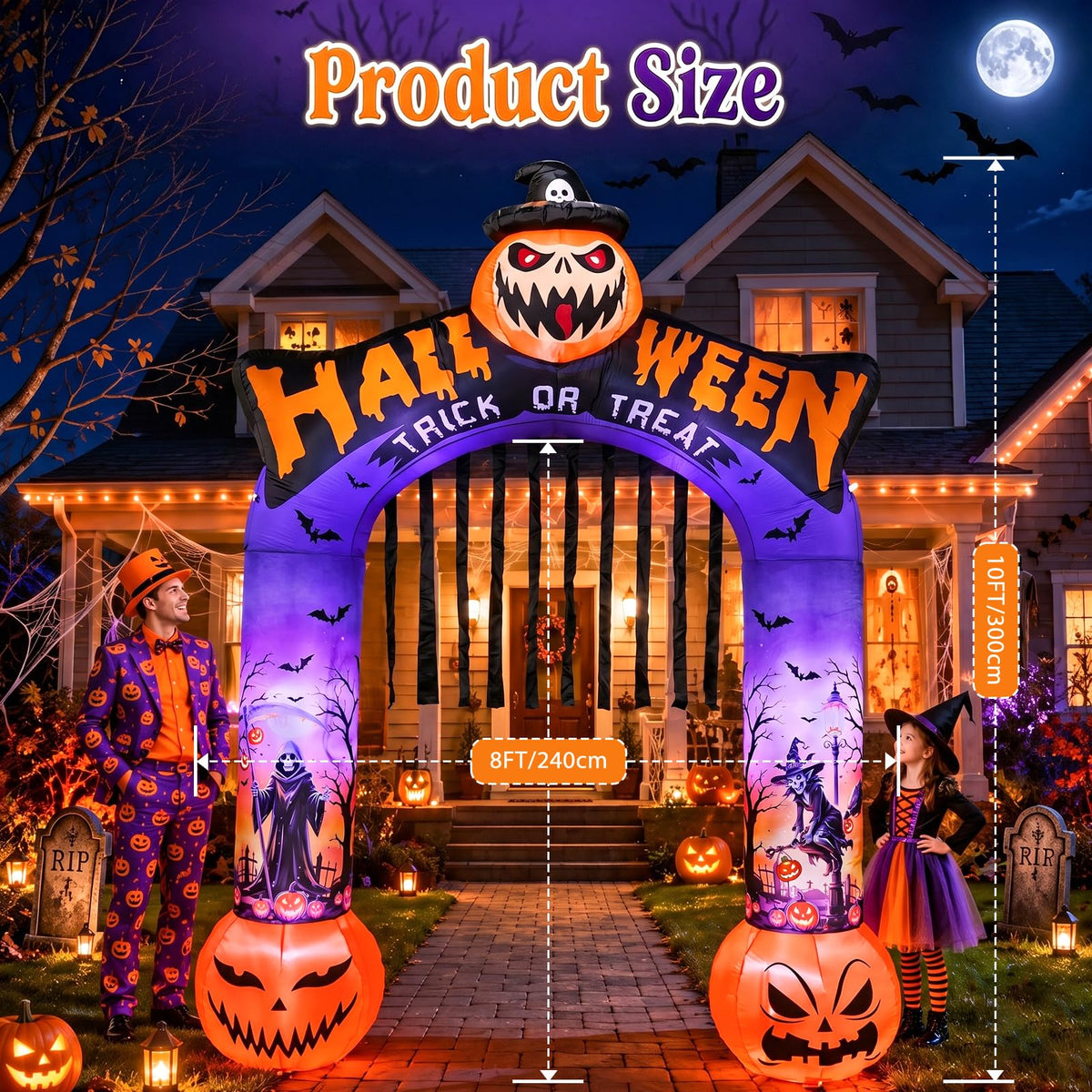 10 FT Halloween Inflatable Archway with LED Lights V1102