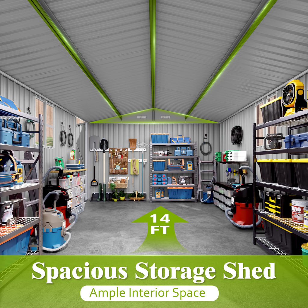 10x14 FT Outdoor Metal Storage Shed S844