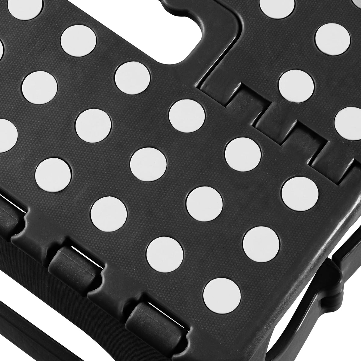 Black Set of 2 Folding Plastic Step Stool with Handle P2443