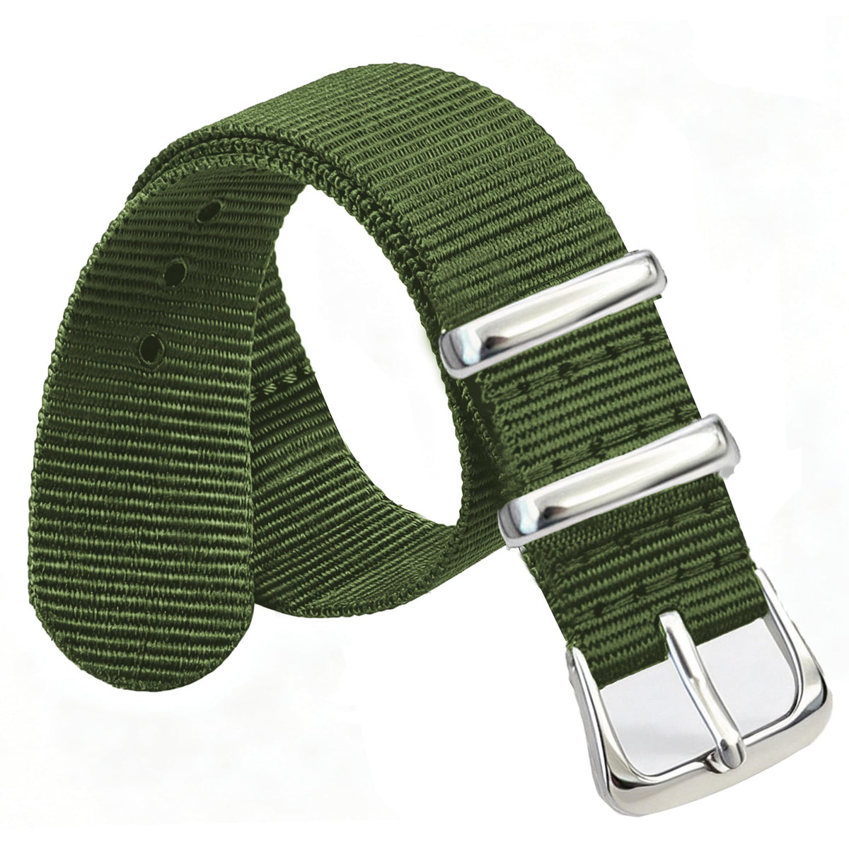 Nylon Watch Band with Stainless Steel Silver Buckle U557