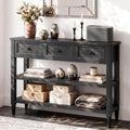 43" Narrow Farmhouse Console Table with 3 Drawers and 2 Shelves F550