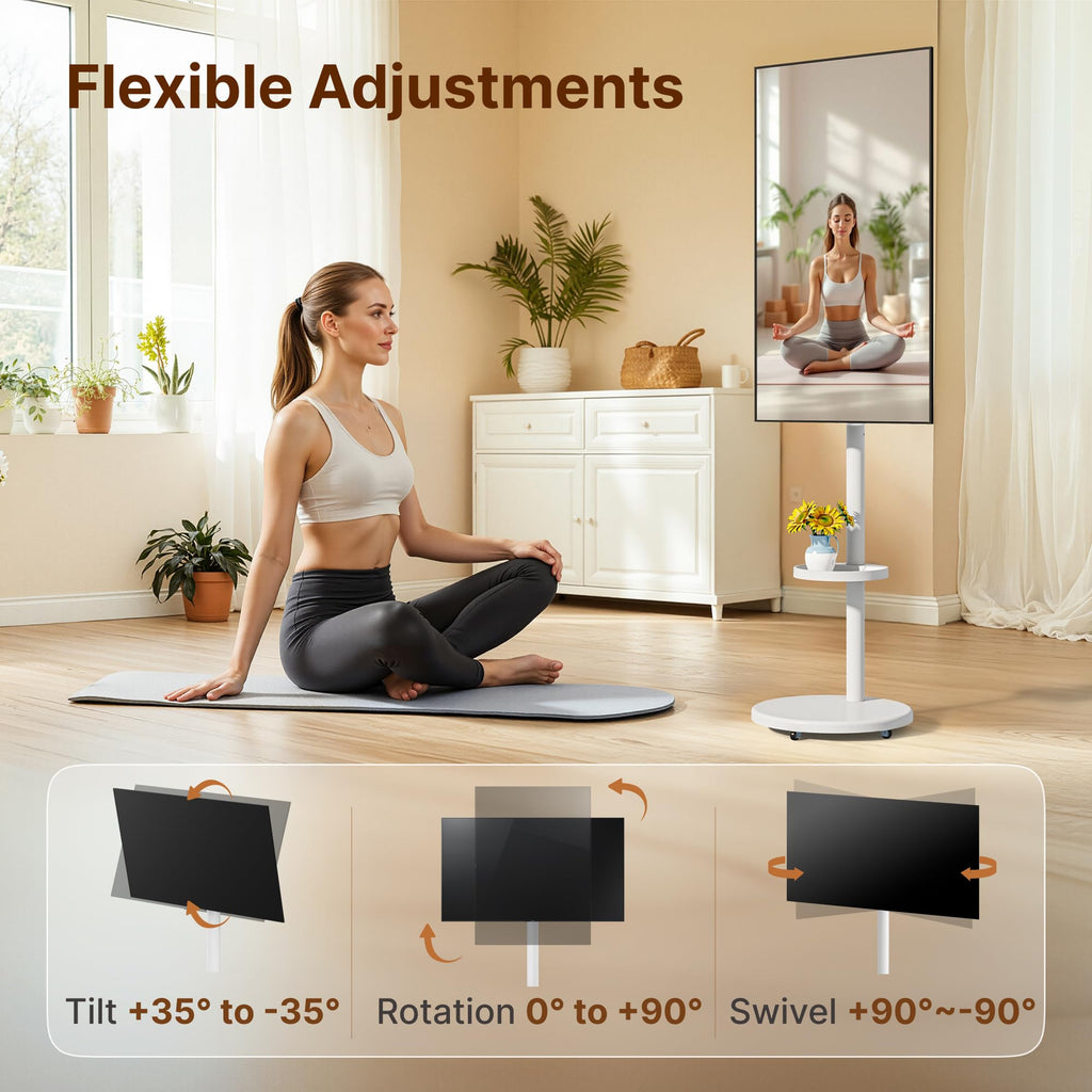 White Rolling TV Stand S971