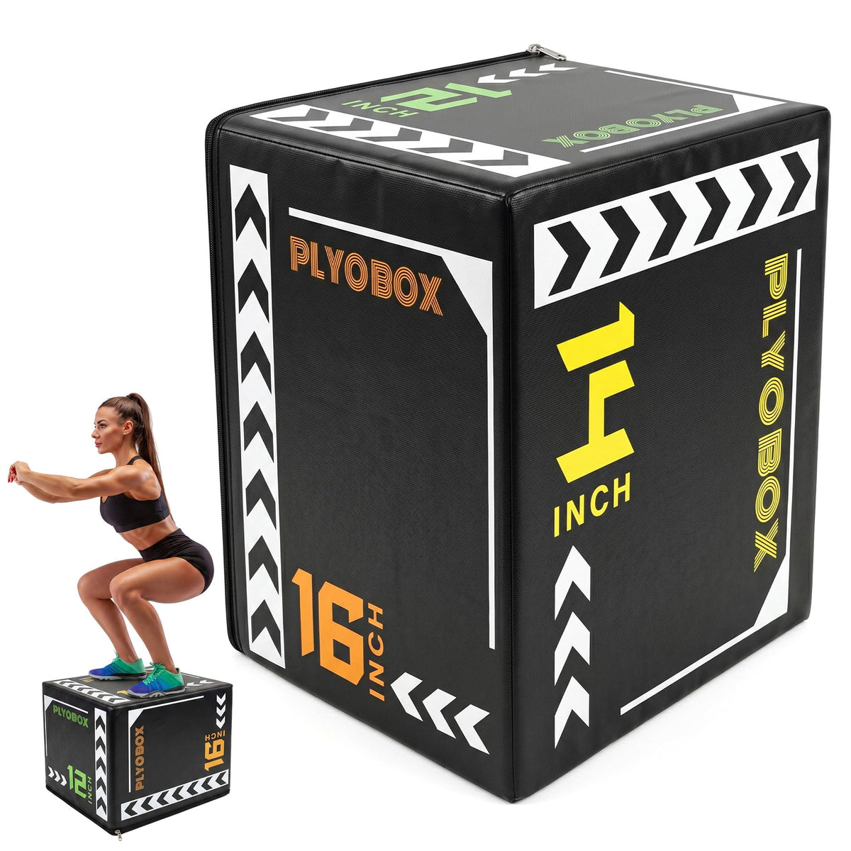 3 in 1 Foam Plyometric Jump Box, 12 14 16 Inch Soft Plyo Box O946187