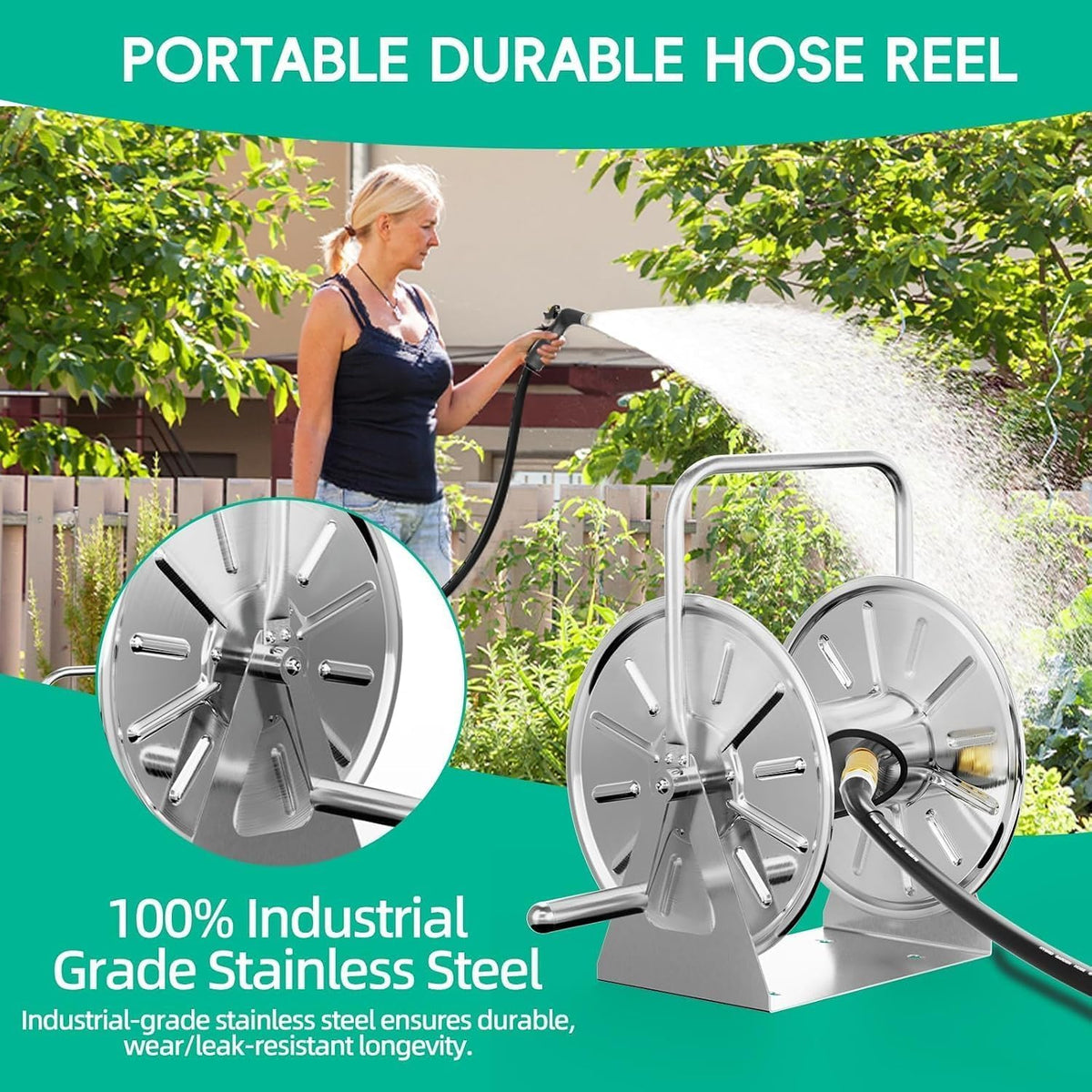 Garden Hose Reel 5/8In 75ft Capacity O1160