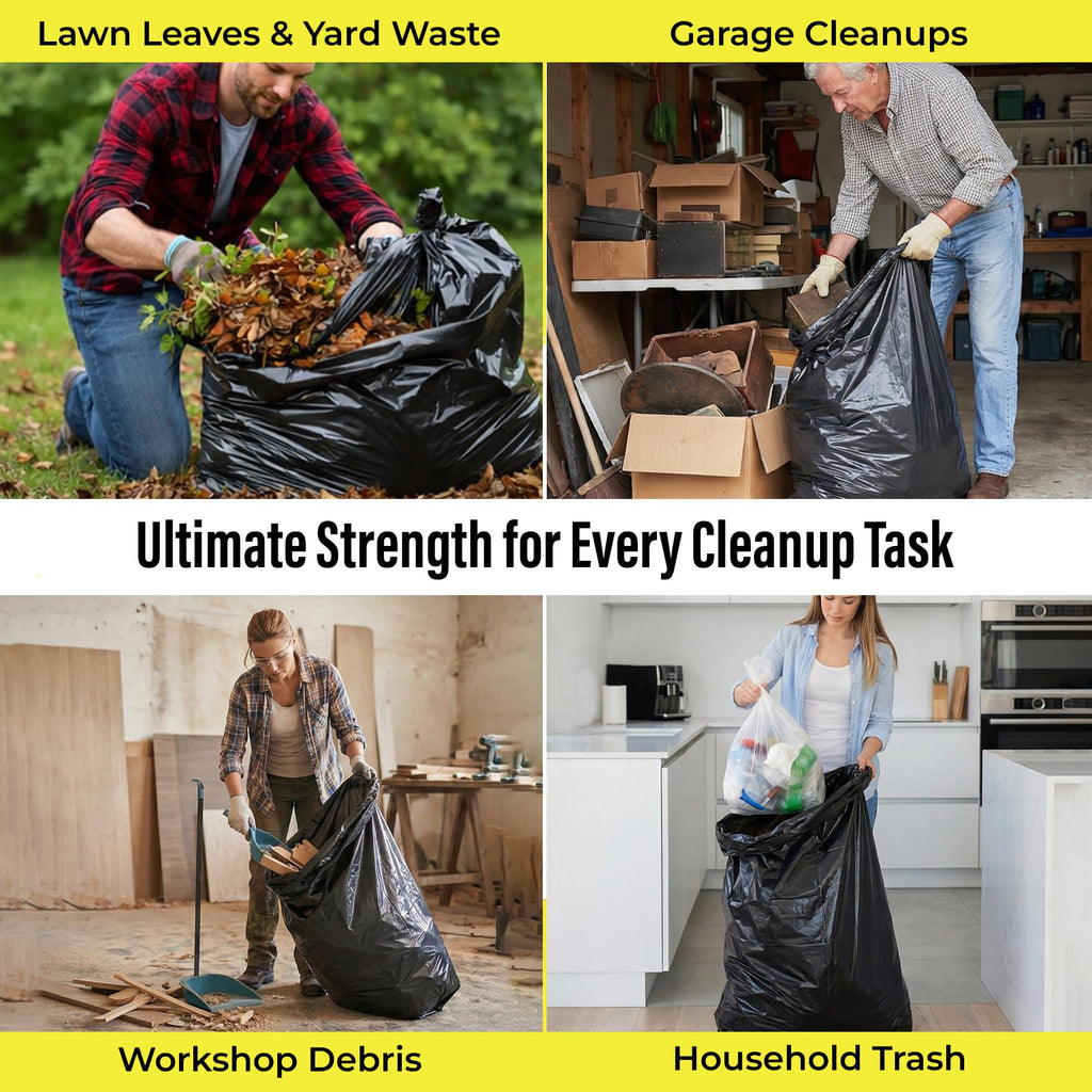42 Gallon 3 Mil Black Heavy-Duty Trash Bags A80398