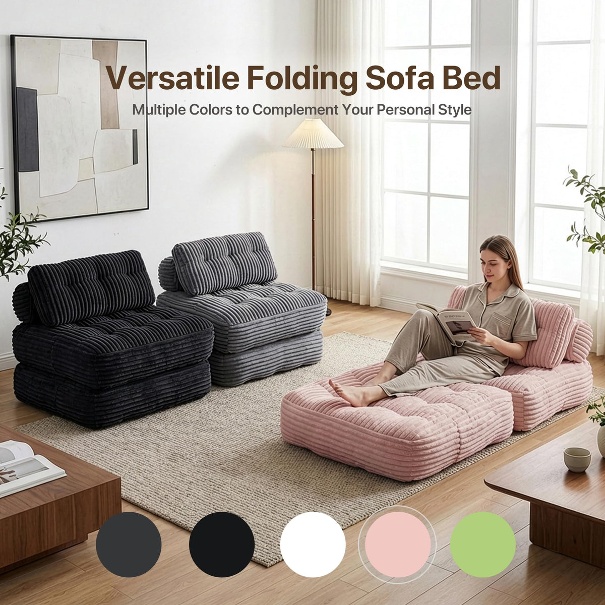 Pink Folding Sofa Bed G545