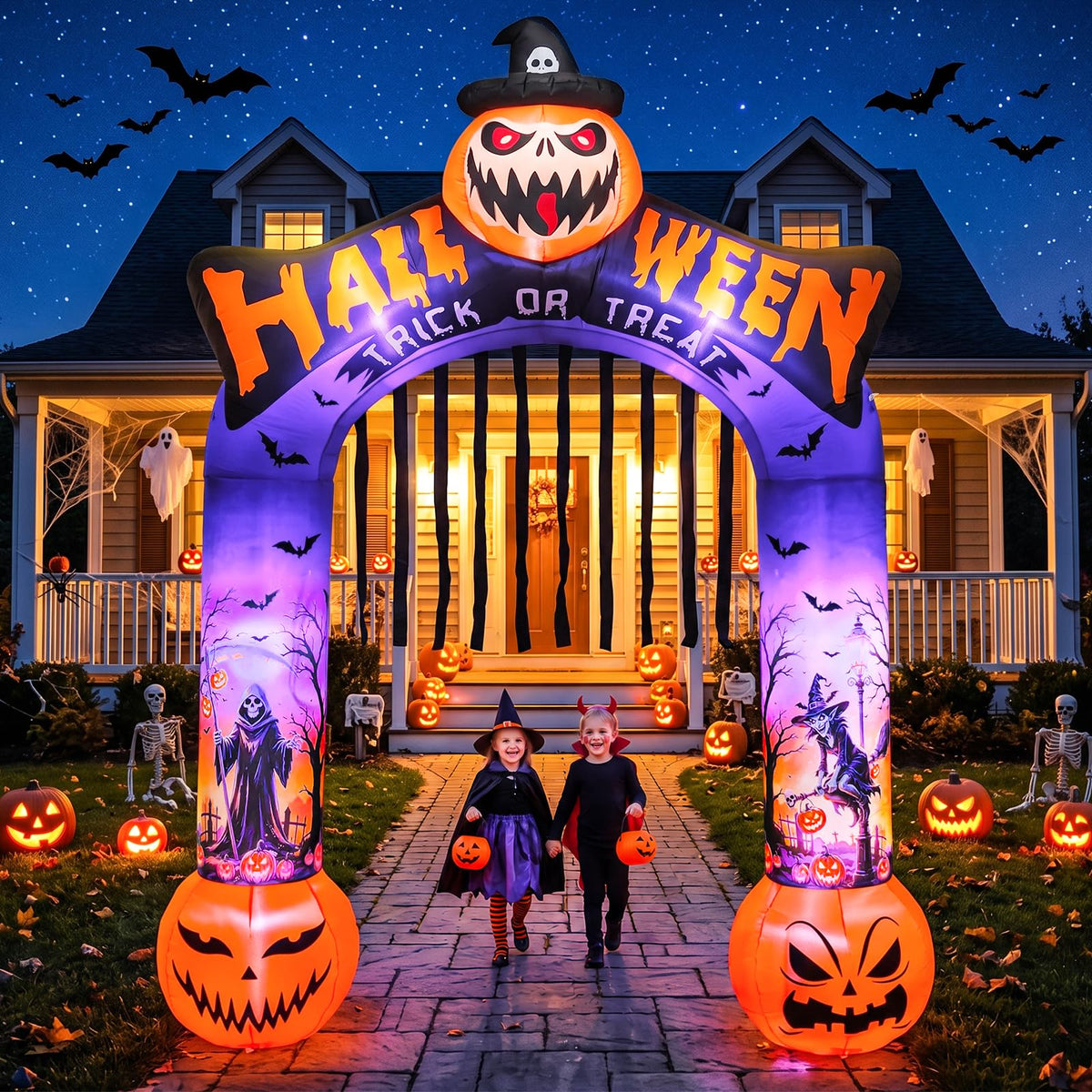 10 FT Halloween Inflatable Archway with LED Lights V1102