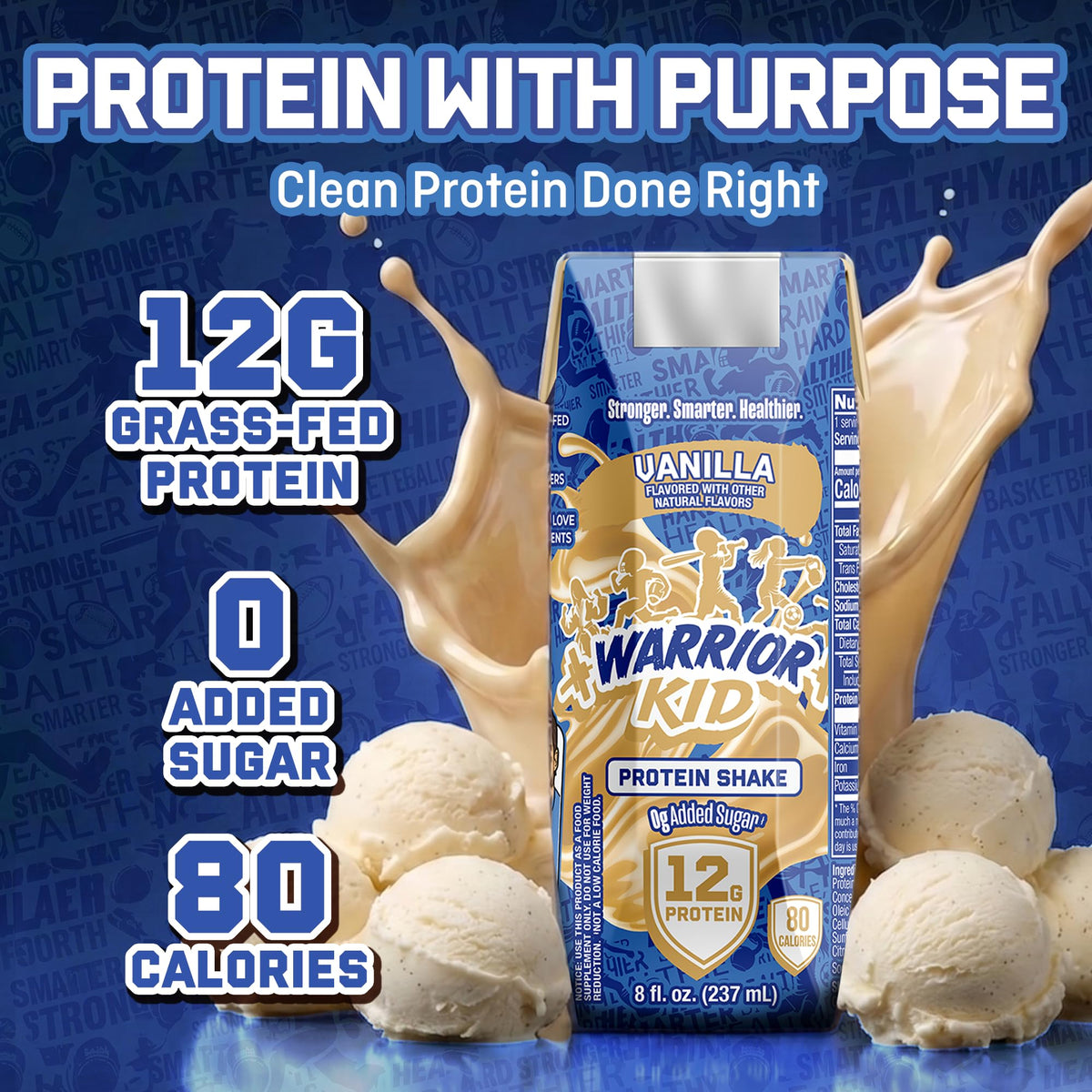 Grass Fed Protein Shake Vanilla 8.25oz 12 Pack F77204