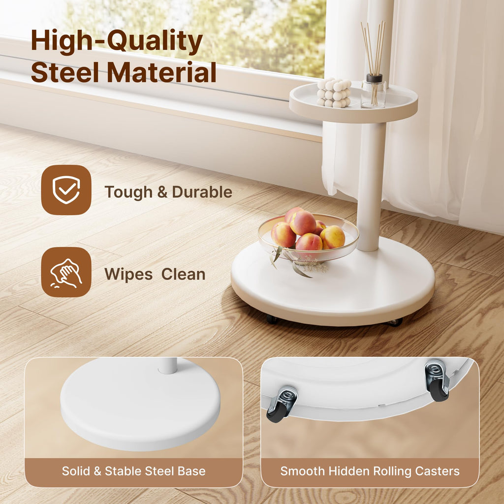 White Rolling TV Stand S971