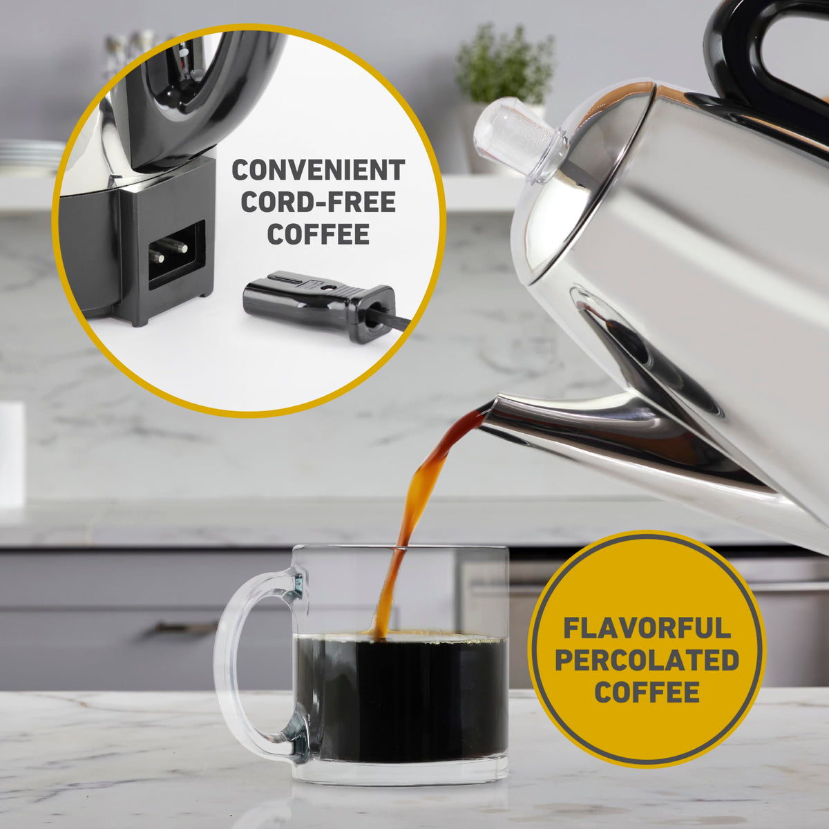 12-Cup Stainless Steel Electric Percolator Coffee Maker H882355