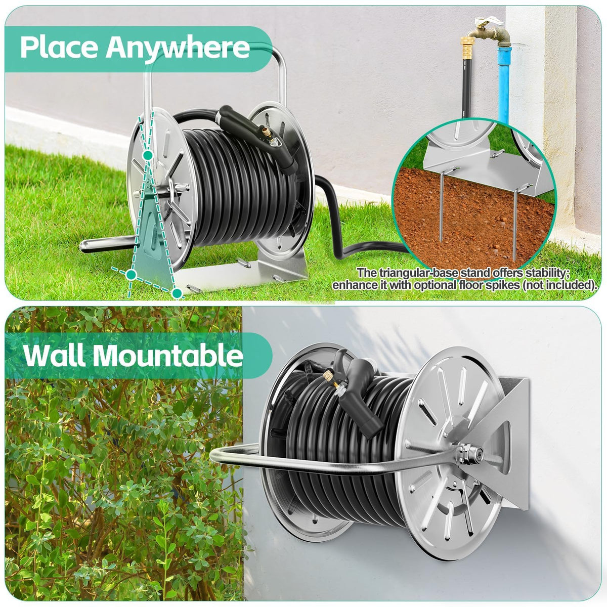 Garden Hose Reel 5/8In 75ft Capacity O1160