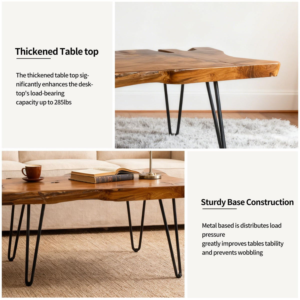 Live Edge Solid Wood Coffee Table H8565