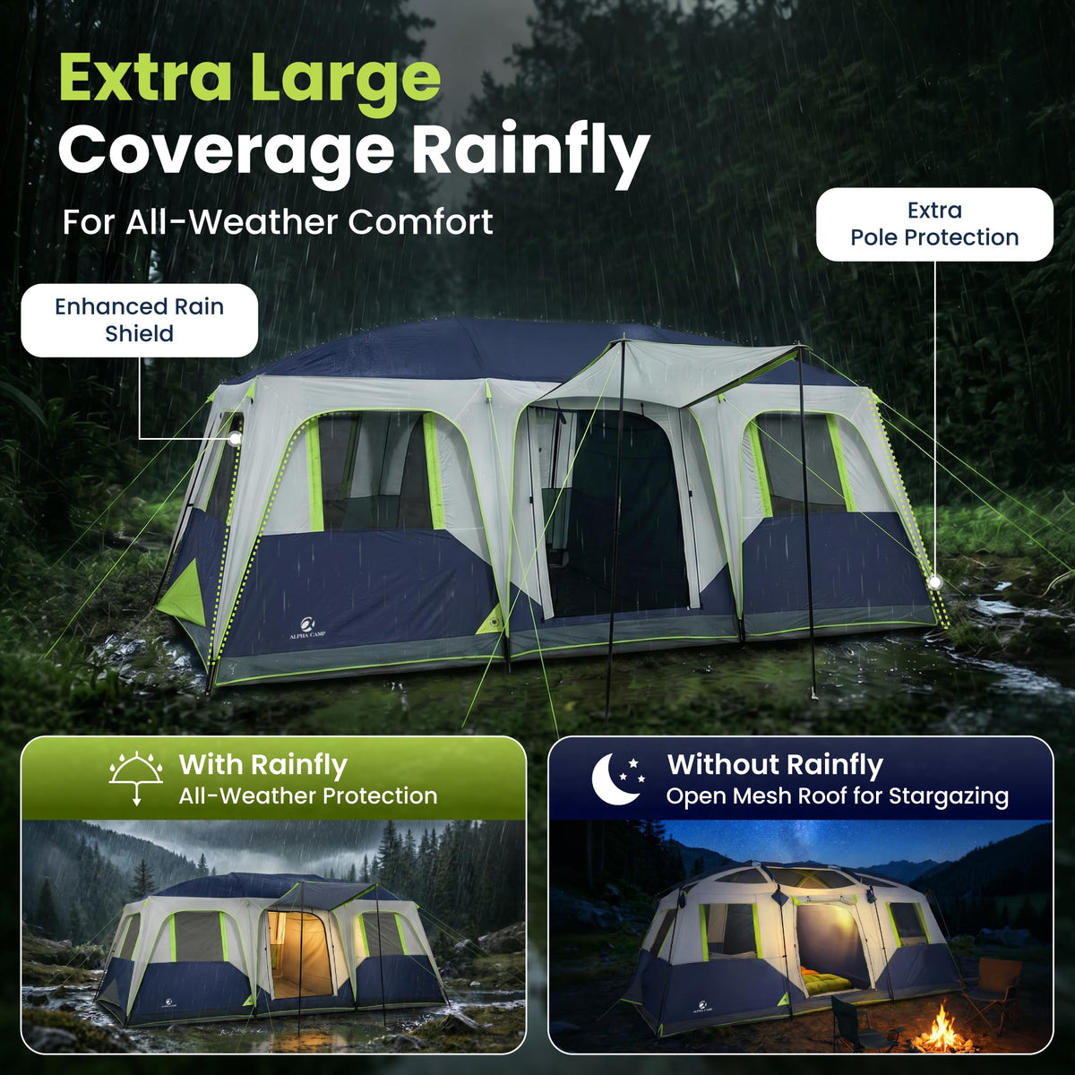 12 Person Camping Tent with Shade Canopy I594