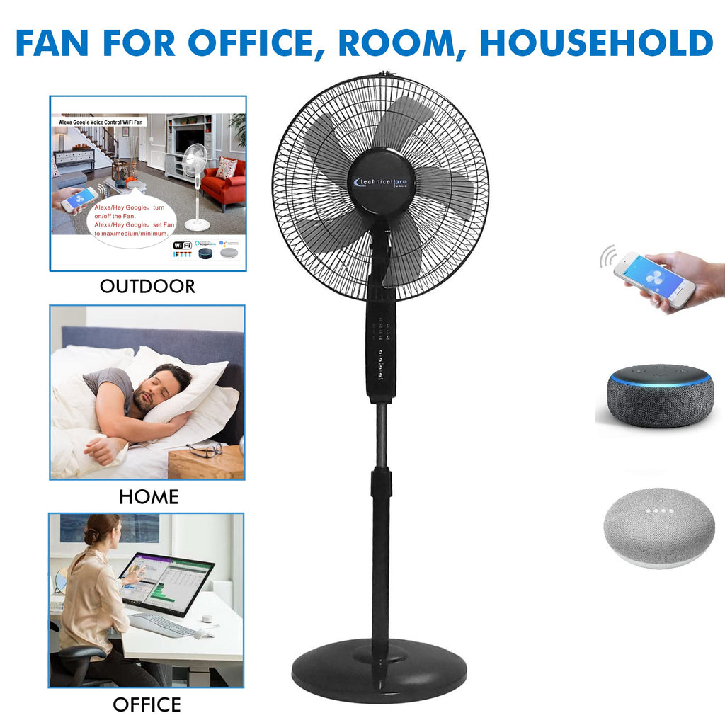 16” WIFI Enabled Oscillating Pedestal Fan W253