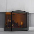 Black 3 Panel Wrought Iron Fireplace Screen R692702