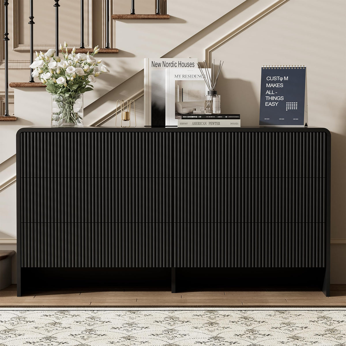 Black 6 Drawer Dresser V330930
