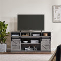 65" Grey Farmhouse TV Stand with Sliding Doors C43090