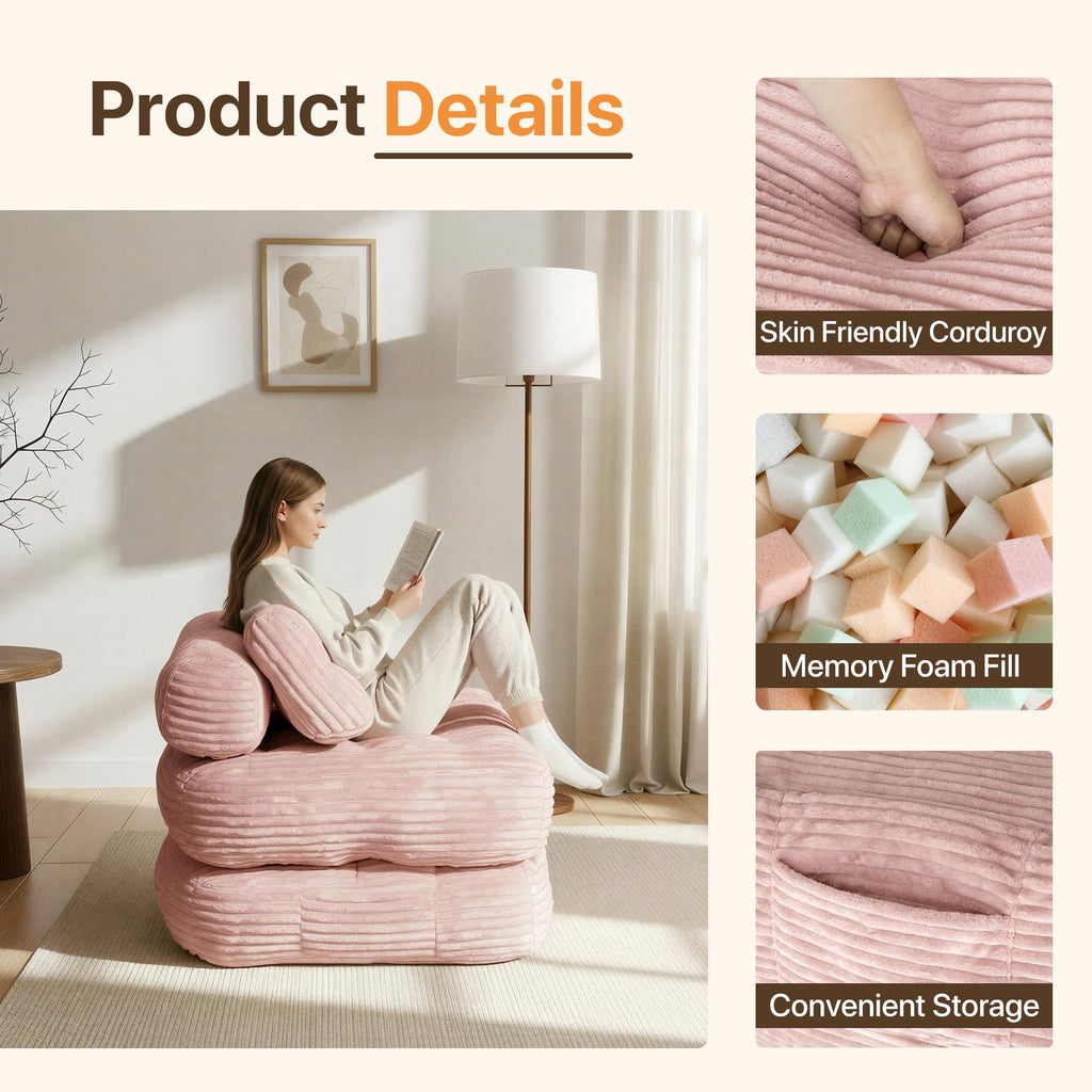 Pink Folding Sofa Bed G545