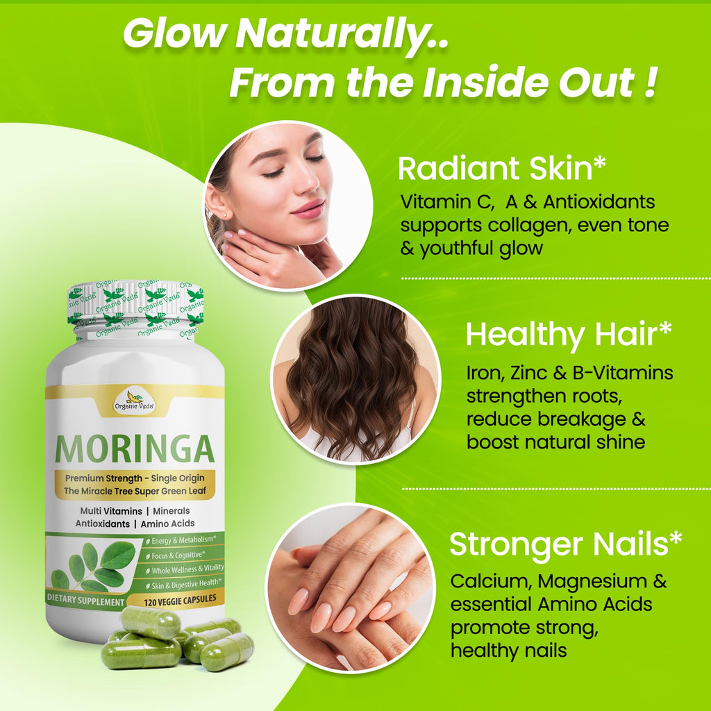 1000mg Organic Moringa Capsule 120 Vegan Capsule M1530