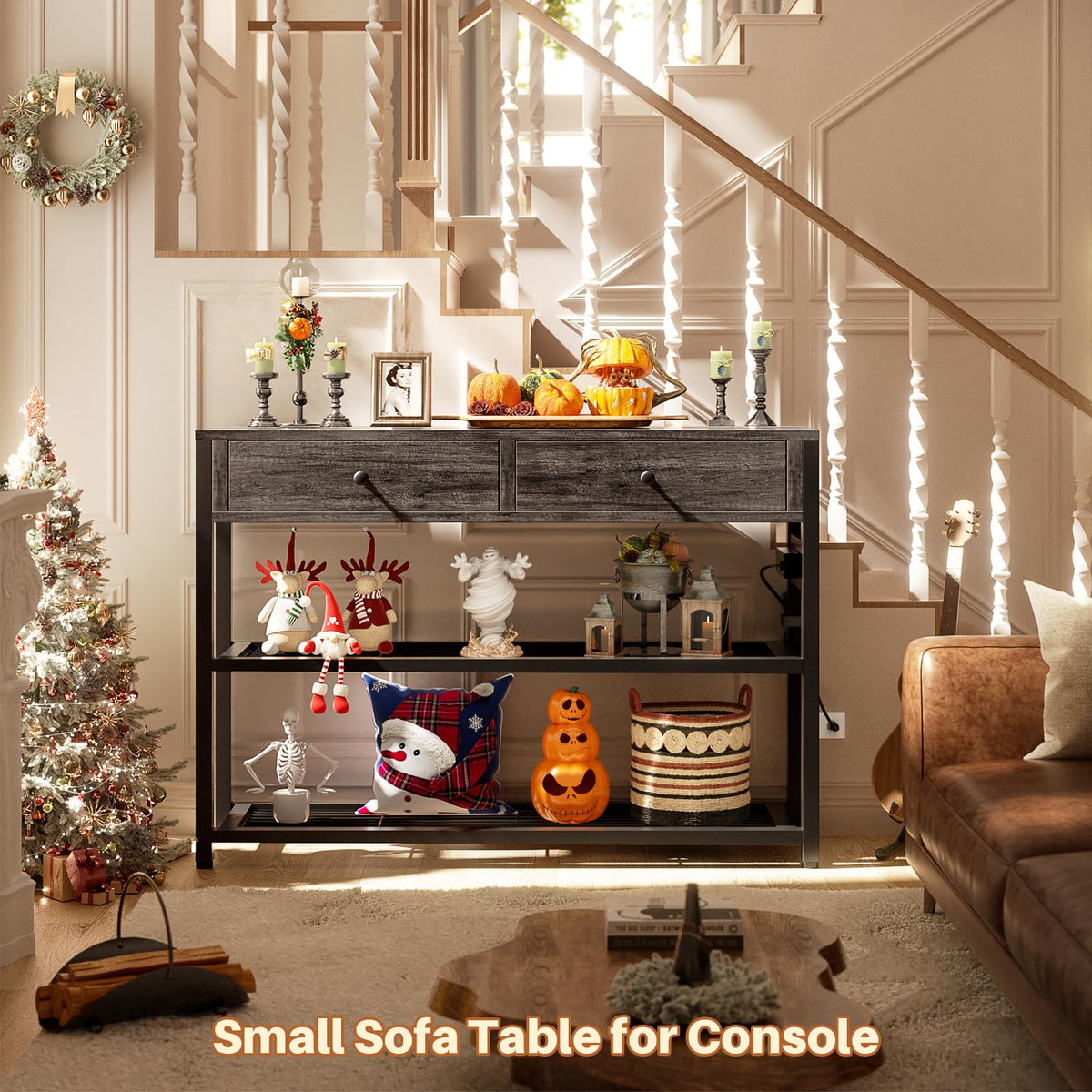 32" Entryway Table with Outlets and Drawers H447