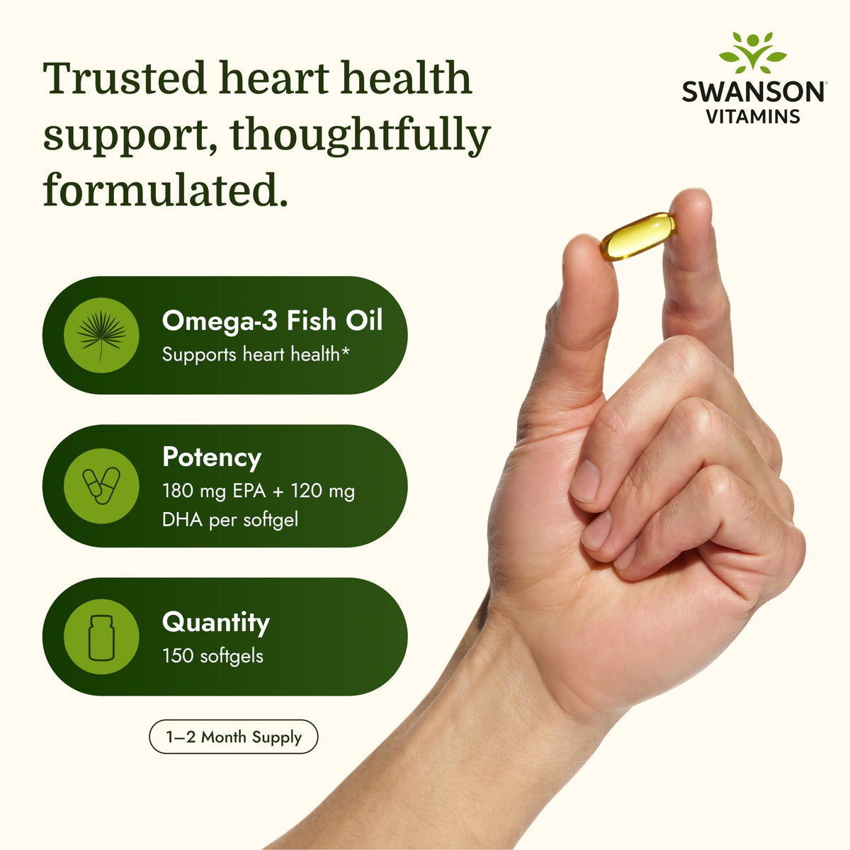 Omega-3 Fish Oil 150 Softgels Lemon N8623