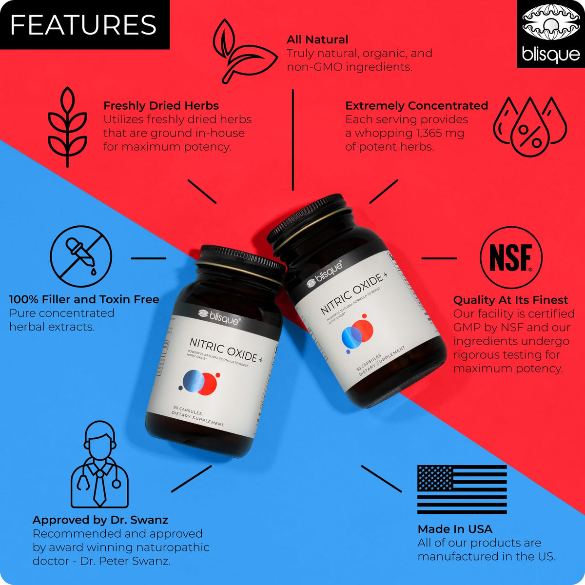 90 Capsules Vegan Non-GMO Nitric Oxide Booster Supplement with L-Arginine, Cayenne Fruit, and Beet Root V61019