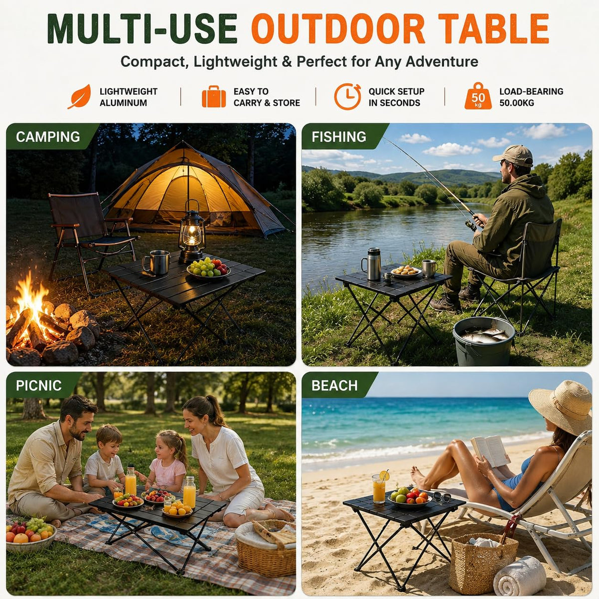 Folding Ultralight Aluminum Camping Table M553