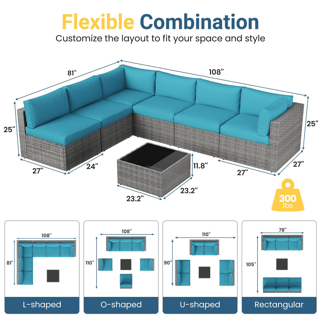 All-Weather Patio Sectional Furniture Set H53653