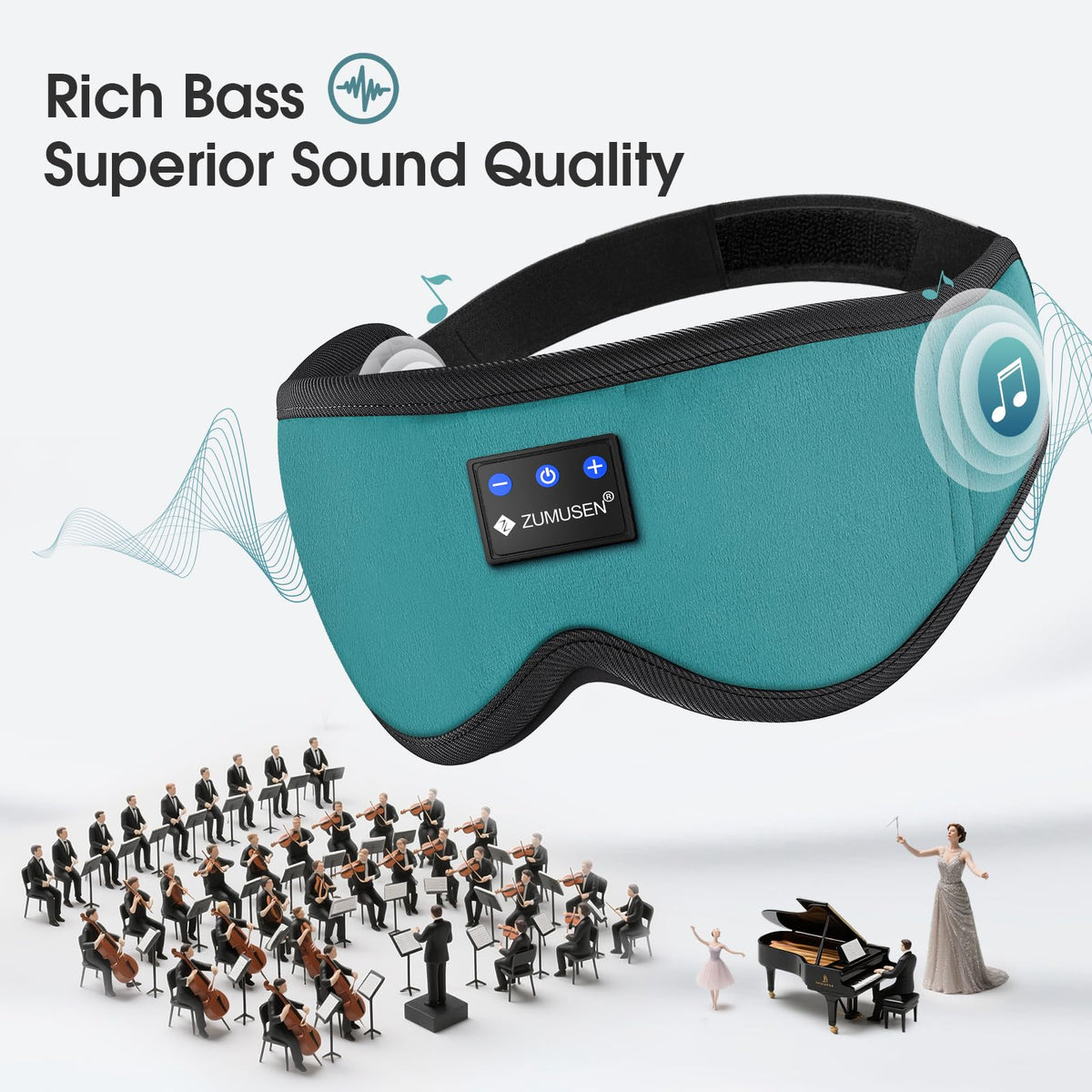 Bluetooth Sleep Headphones 3D Wireless Music Eye Mask N40443