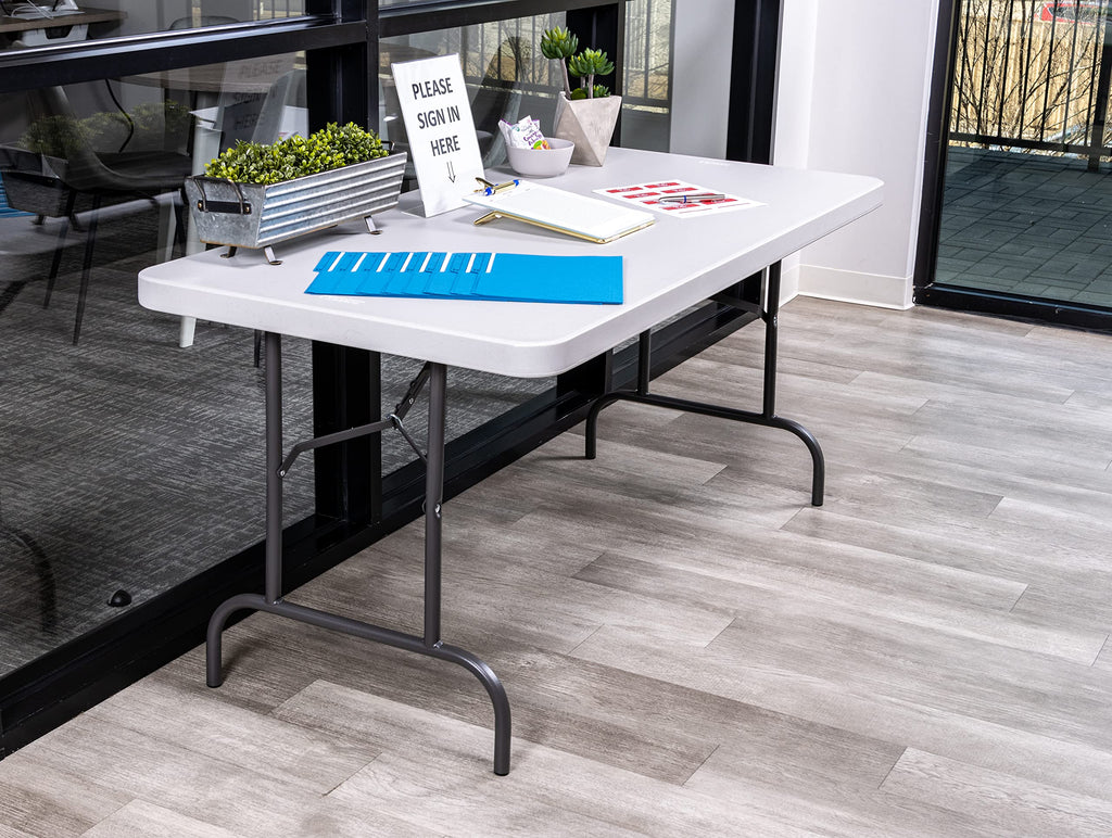 Commercial Folding Table 5 ft Platinum Granite N610658