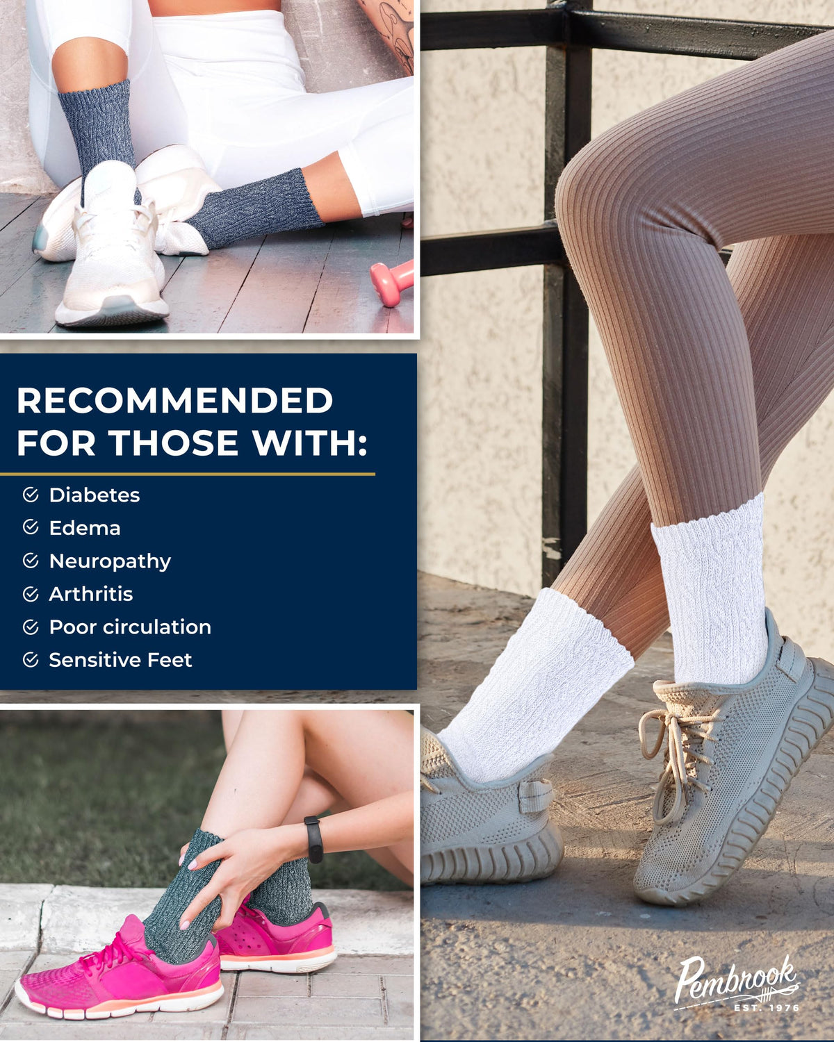 Cable Knit Bamboo Viscose Diabetic Socks 6 Pairs O866