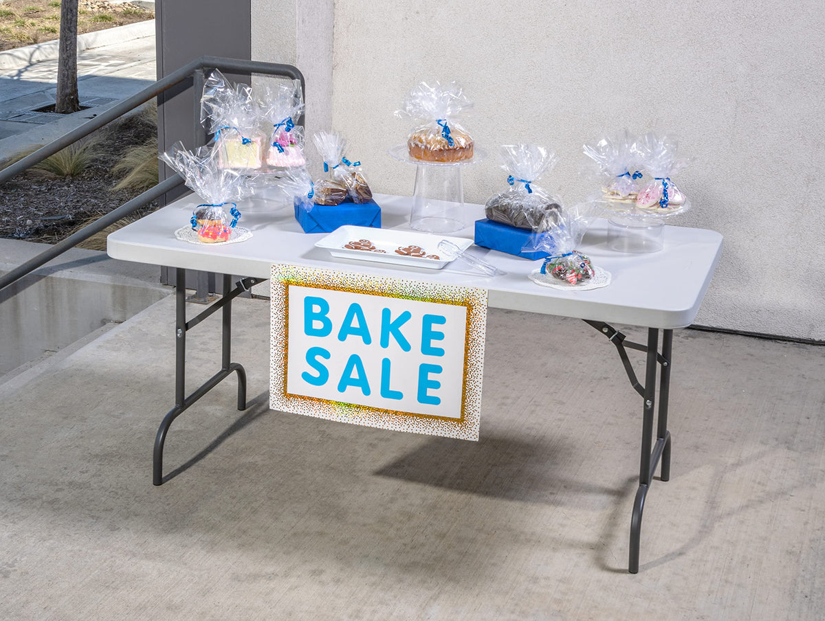 Commercial Folding Table 5 ft Platinum Granite N610658