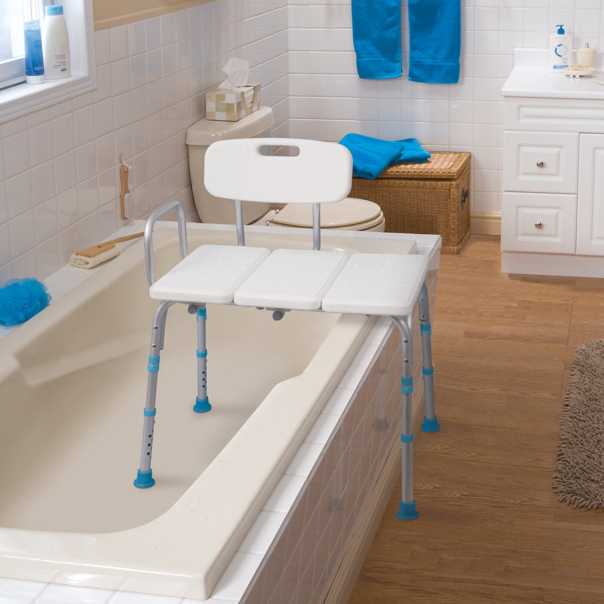 Adjustable Bath and Shower Bench with Reversible Backrest R6142
