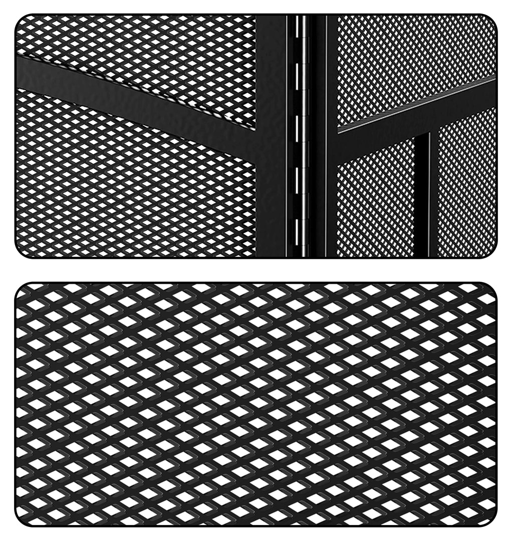 Black 3 Panel Wrought Iron Fireplace Screen R692702