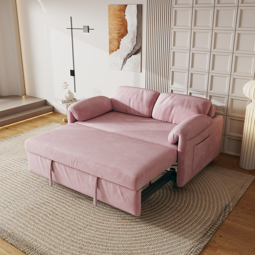 Pink Velvet 3 in 1 Convertible Sofa Bed P249247
