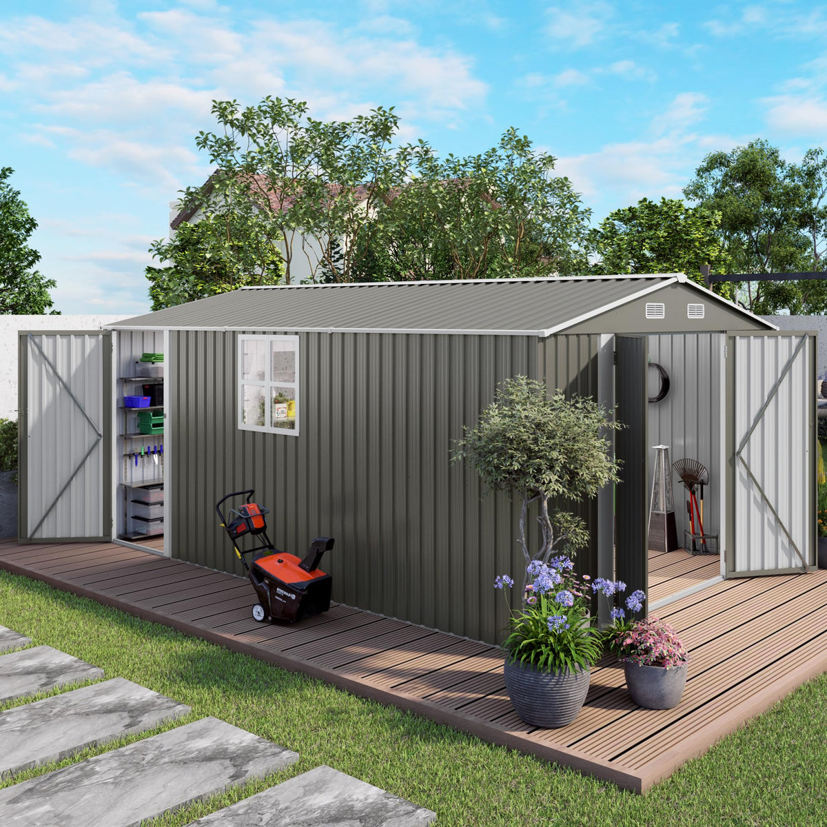 10x14 FT Outdoor Metal Storage Shed S844