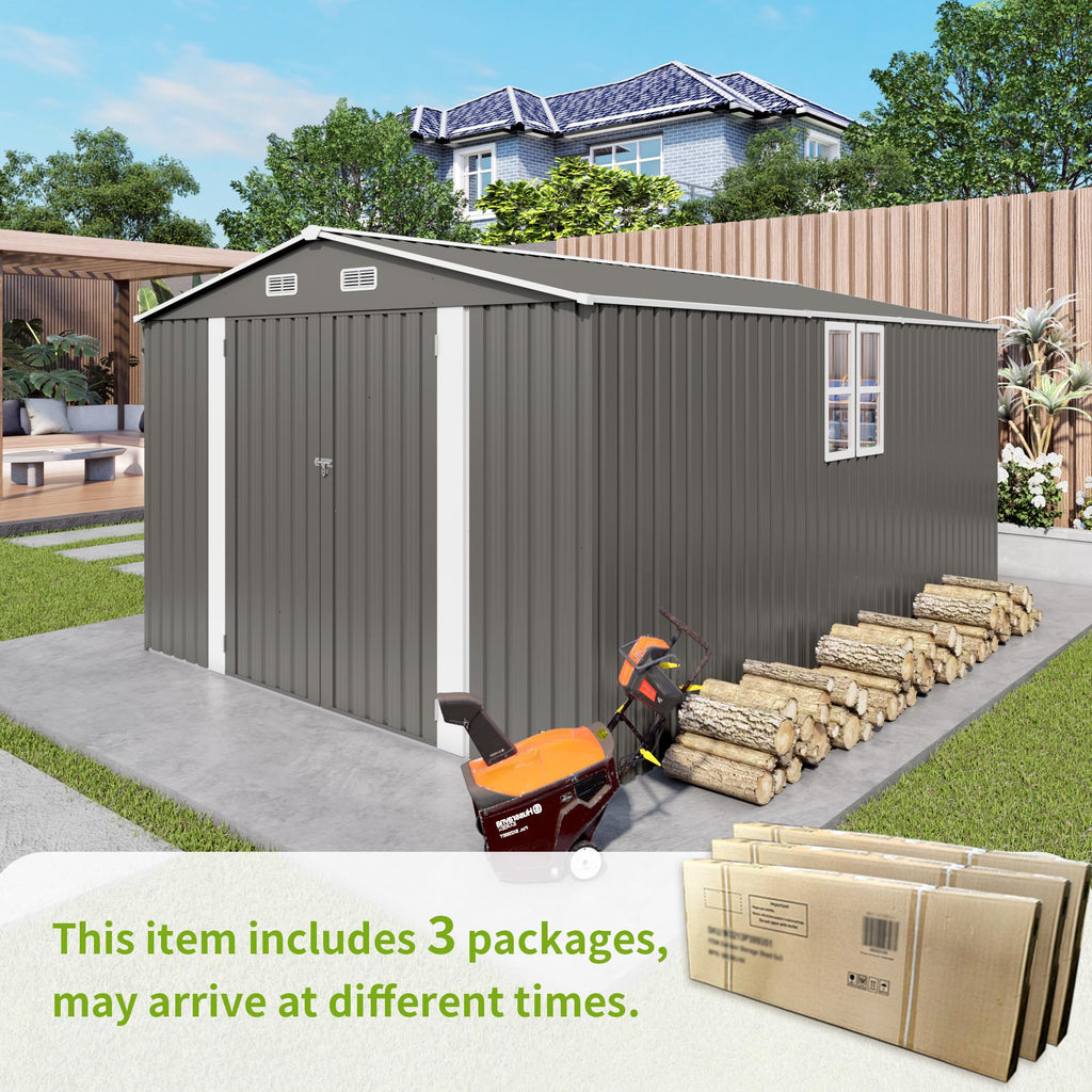 10x14 FT Outdoor Metal Storage Shed S844