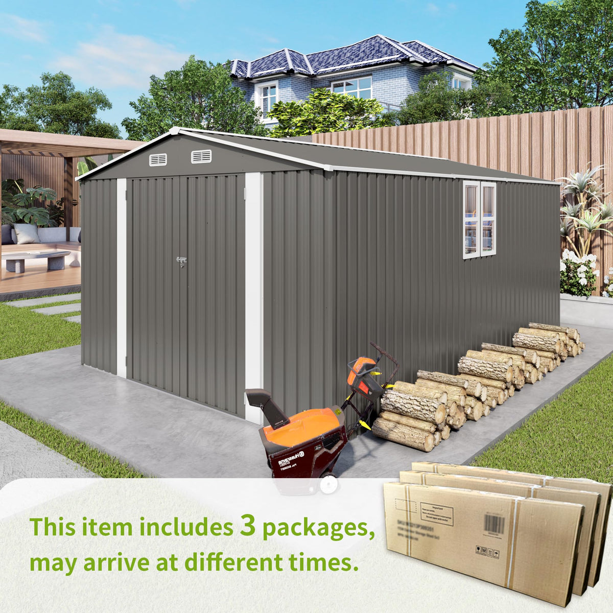 10x14 FT Outdoor Metal Storage Shed S844